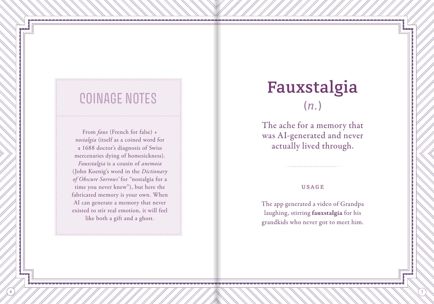 Fauxstalgia spread: coinage notes and definition